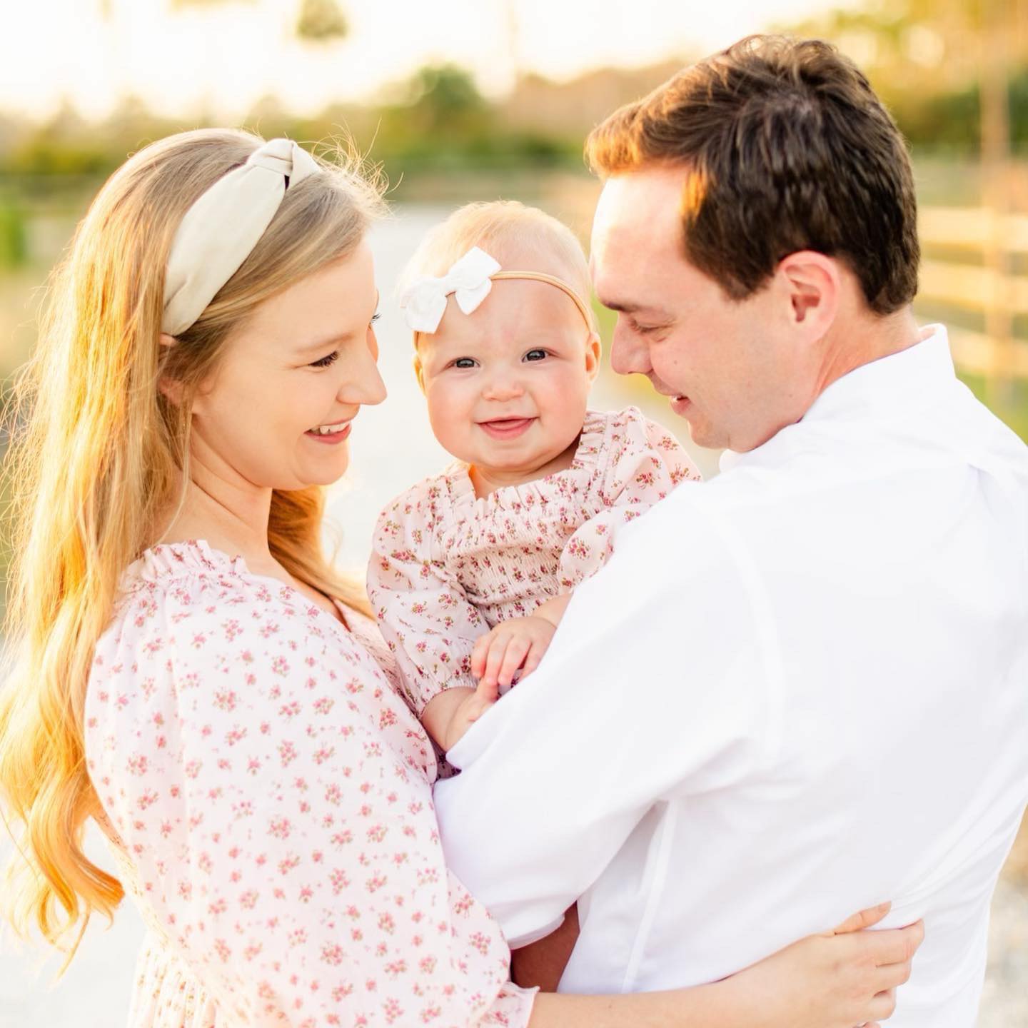 Parents Britney and Dakota Paxson with their baby Lily